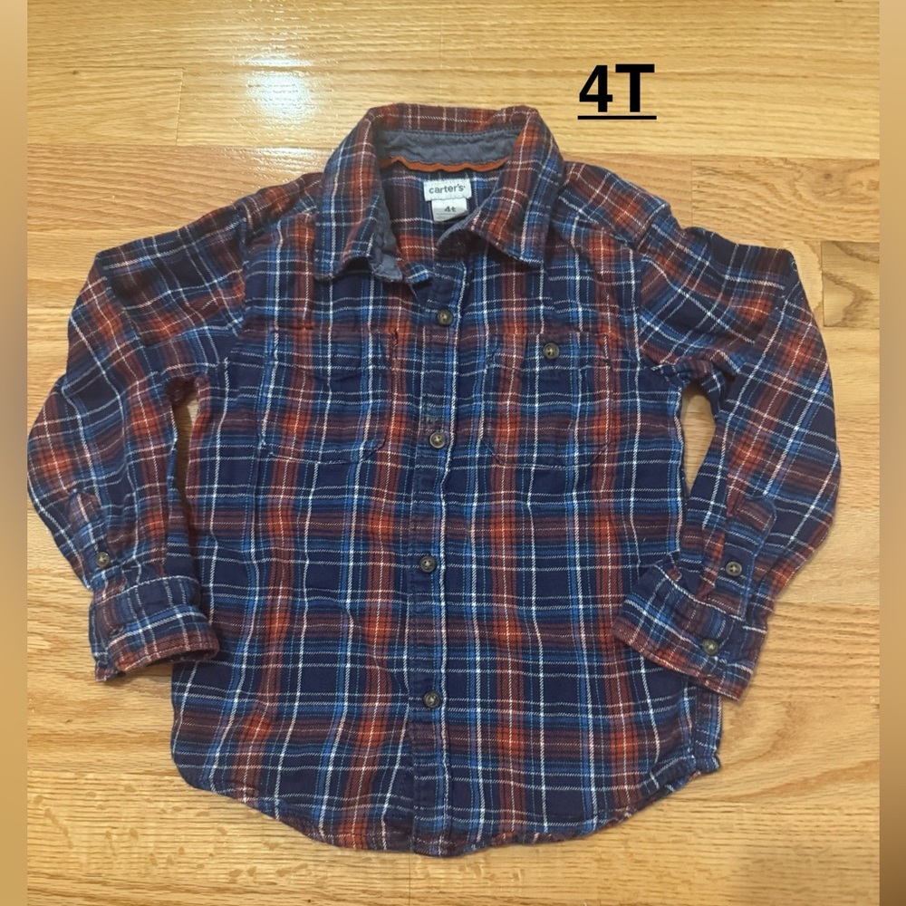 Carter's Kids Plaid Shirt in Blue and Red